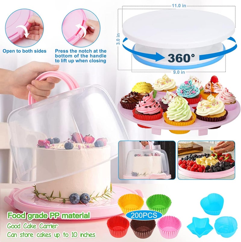 Ranchitel Cake Decorating Kit, 594 Pcs Cake Decorating Supplies with 3 Springform Pans, Cake Carrier, Turntable, Piping Bags Tips for Beginner Professional Mothers Day Gifts for Mom - Image 3